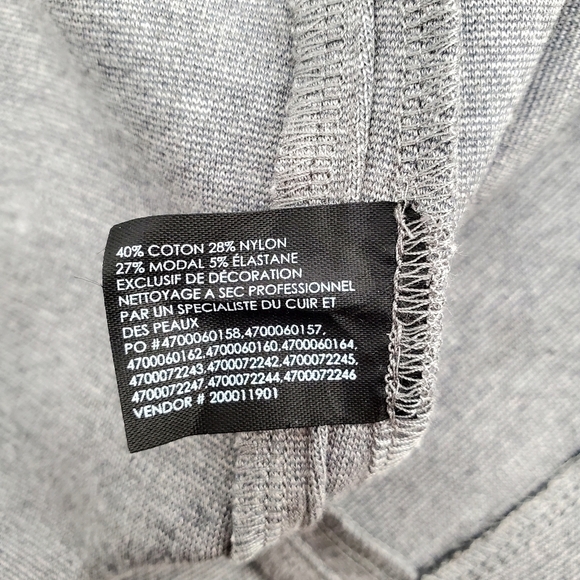 Club Monaco Janine Heather Gray Black Leather Trim Dress - Picture 15 of 16